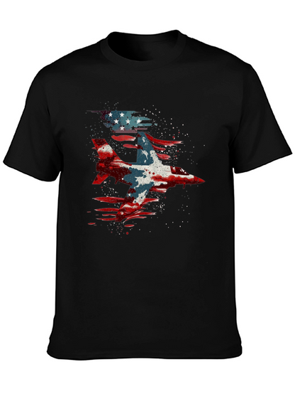 Jet Fighter American Flag Graphic Tee