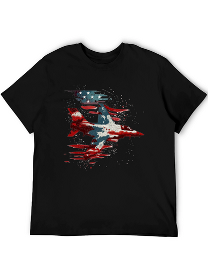 Jet Fighter American Flag Graphic Tee