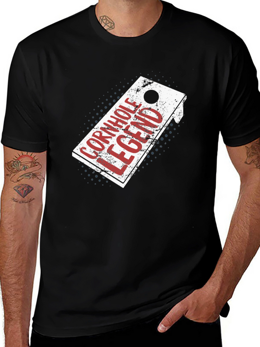 Cornhole Legend Graphic Tee - Black Cotton Shirt
