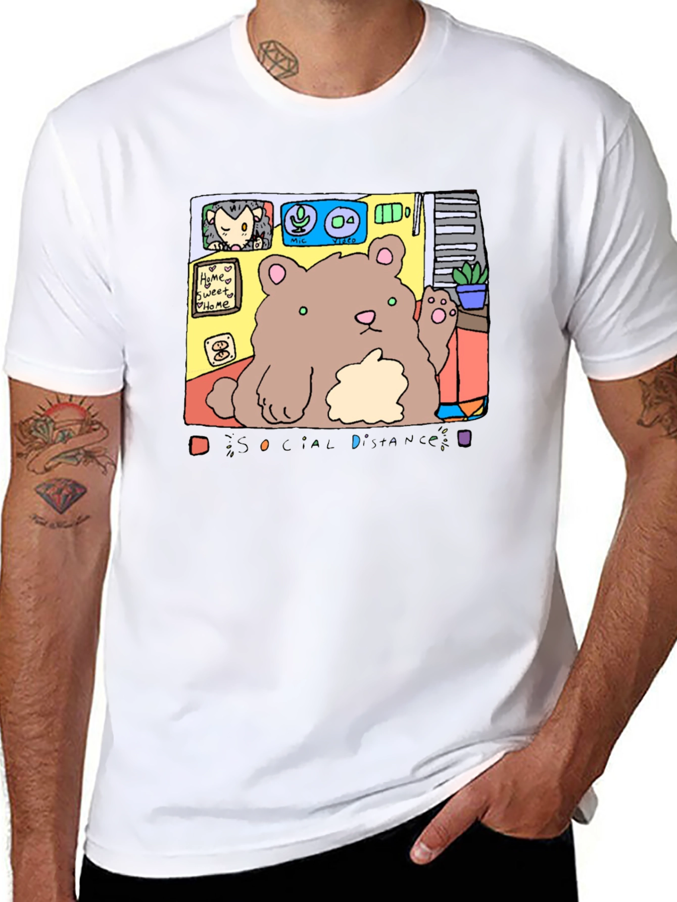 Social Distance Bear T-Shirt - Stay Connected!