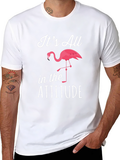 Its All in the Attitude Flamingo Graphic T-Shirt