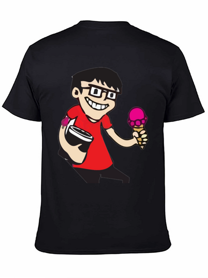Cartoon Nerd Black T-Shirt