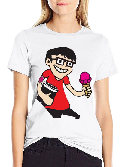 Cartoon Nerd Black T-Shirt