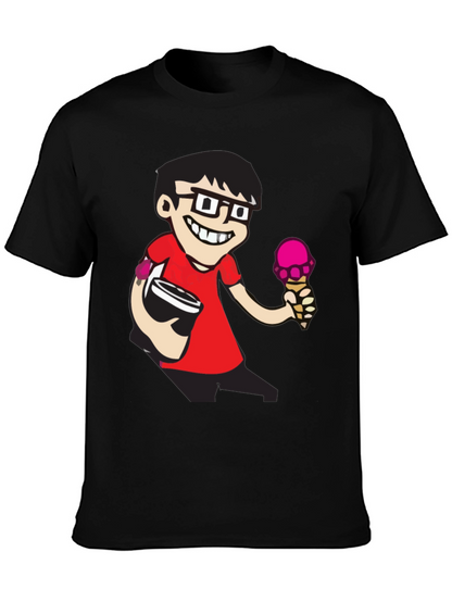 Cartoon Nerd Black T-Shirt