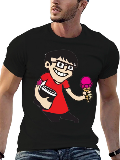 Cartoon Nerd Black T-Shirt