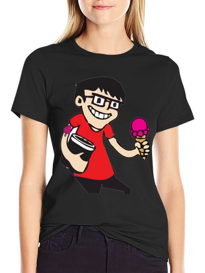 Cartoon Nerd Black T-Shirt