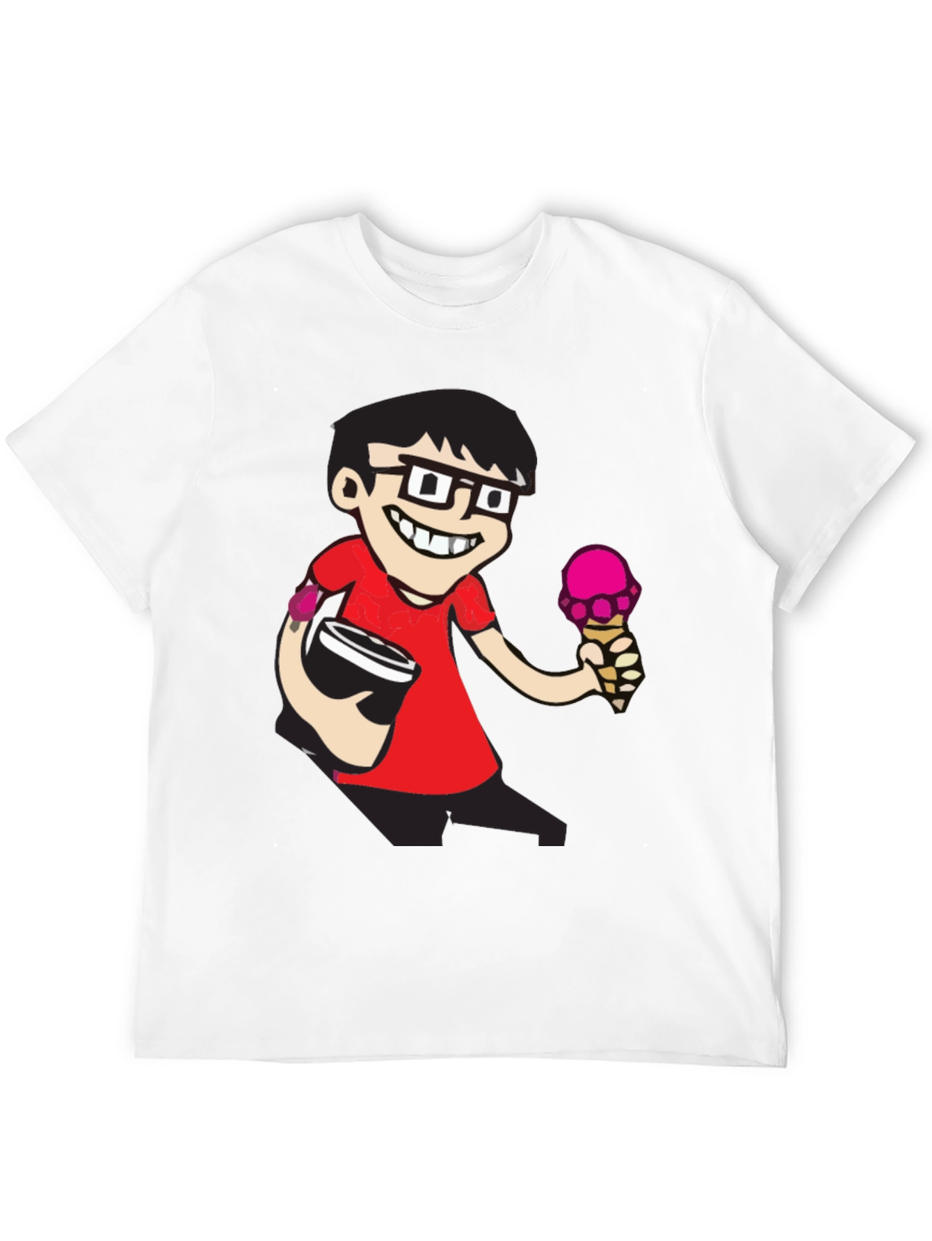 Cartoon Nerd Black T-Shirt