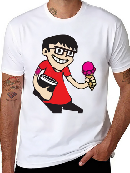 Cartoon Nerd Black T-Shirt
