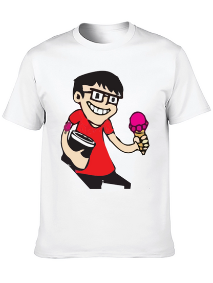 Cartoon Nerd Black T-Shirt