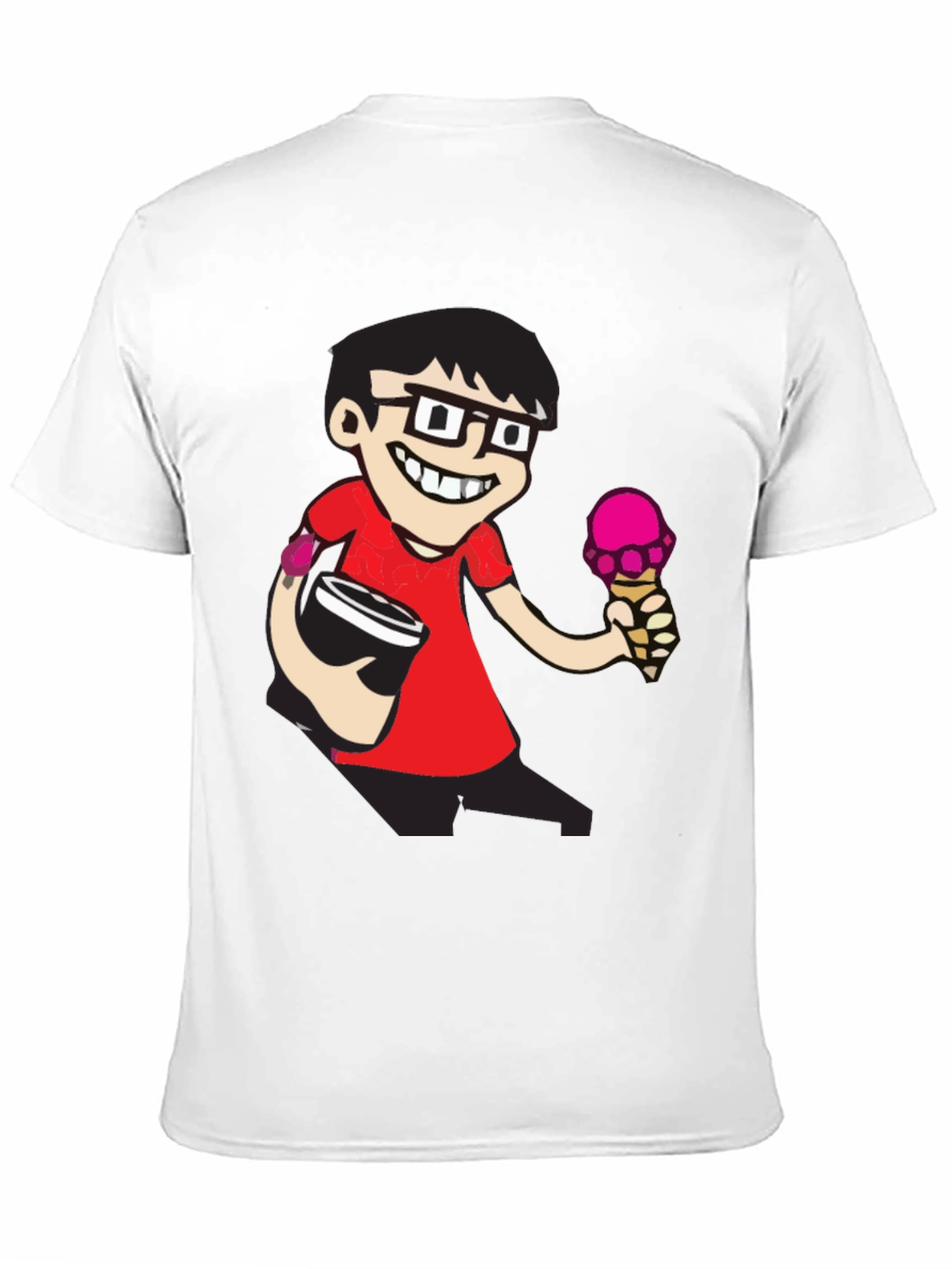 Cartoon Nerd Black T-Shirt