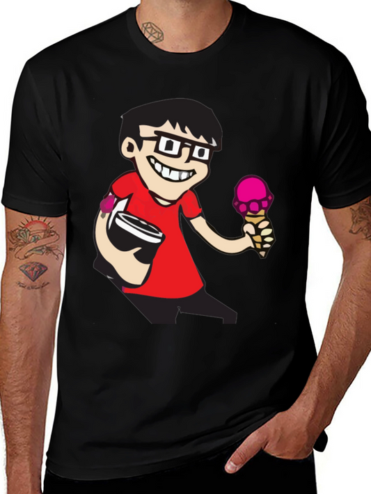 Cartoon Nerd Black T-Shirt