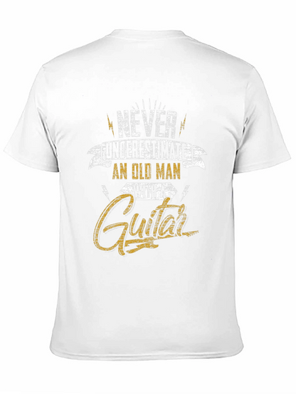 Never Underestimate Old Man Guitar T-Shirt