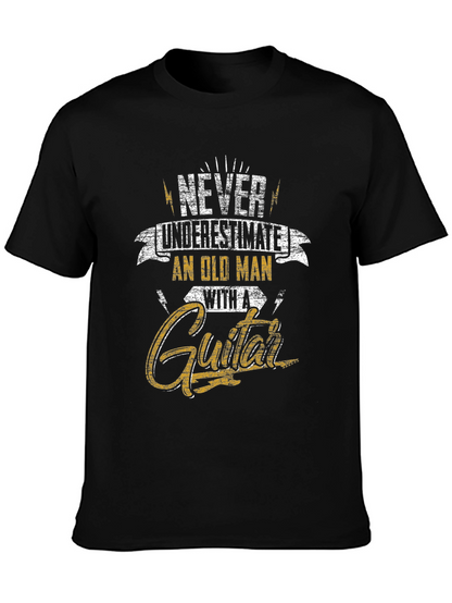 Never Underestimate Old Man Guitar T-Shirt