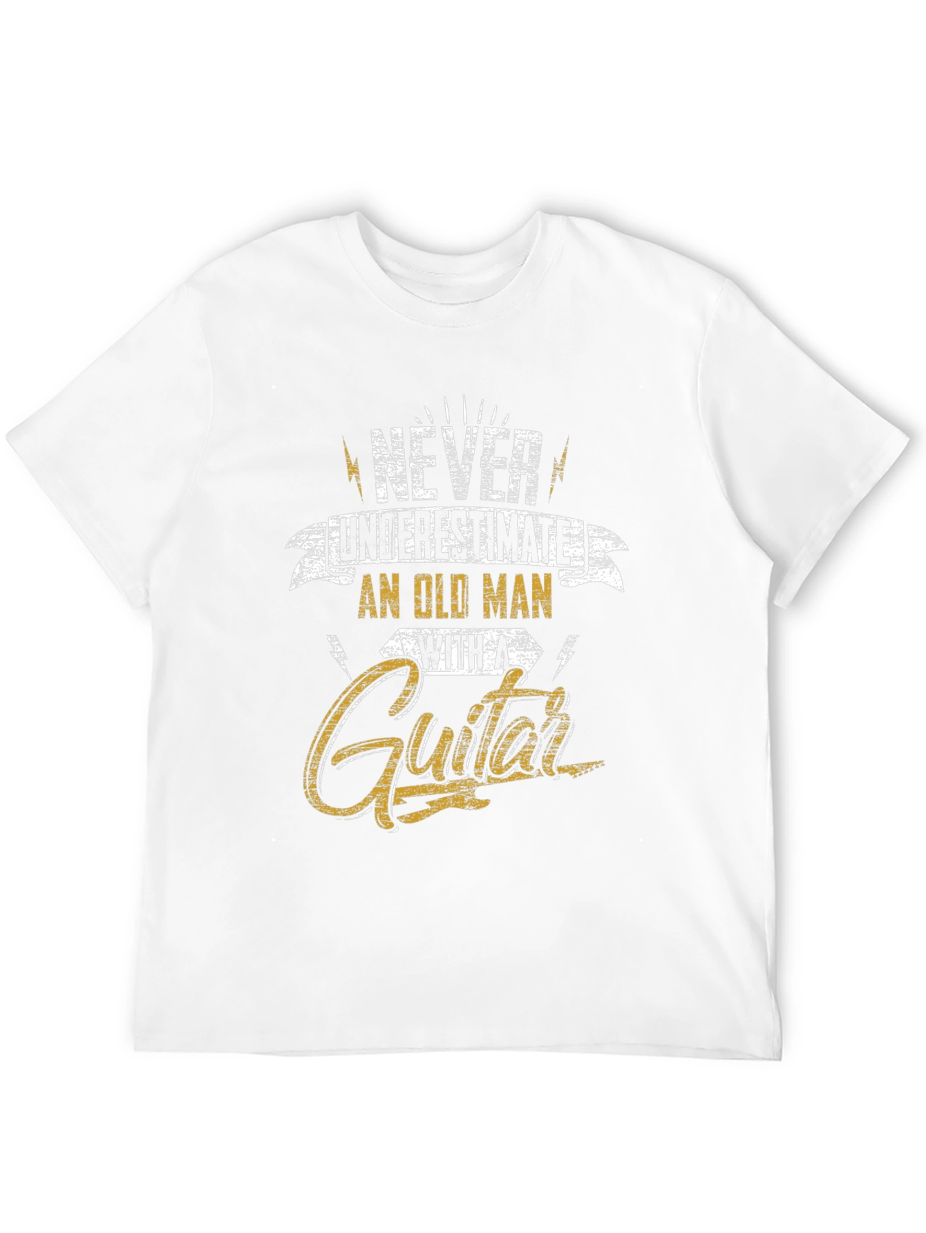 Never Underestimate Old Man Guitar T-Shirt