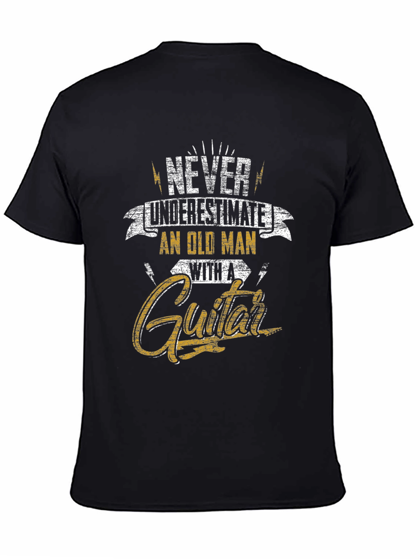 Never Underestimate Old Man Guitar T-Shirt