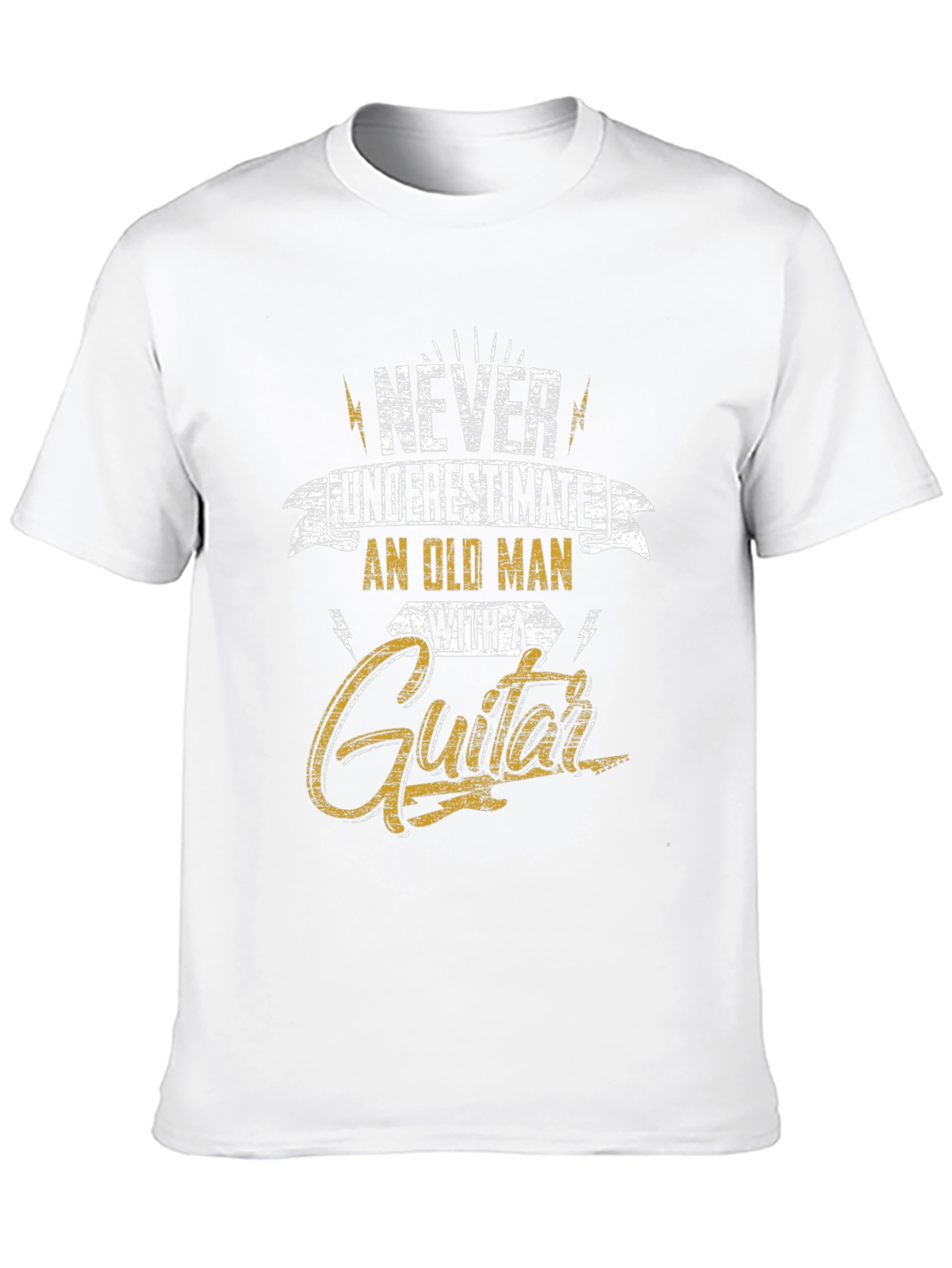 Never Underestimate Old Man Guitar T-Shirt