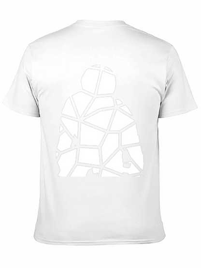 Geometric Abstract Man Graphic Tee - Black