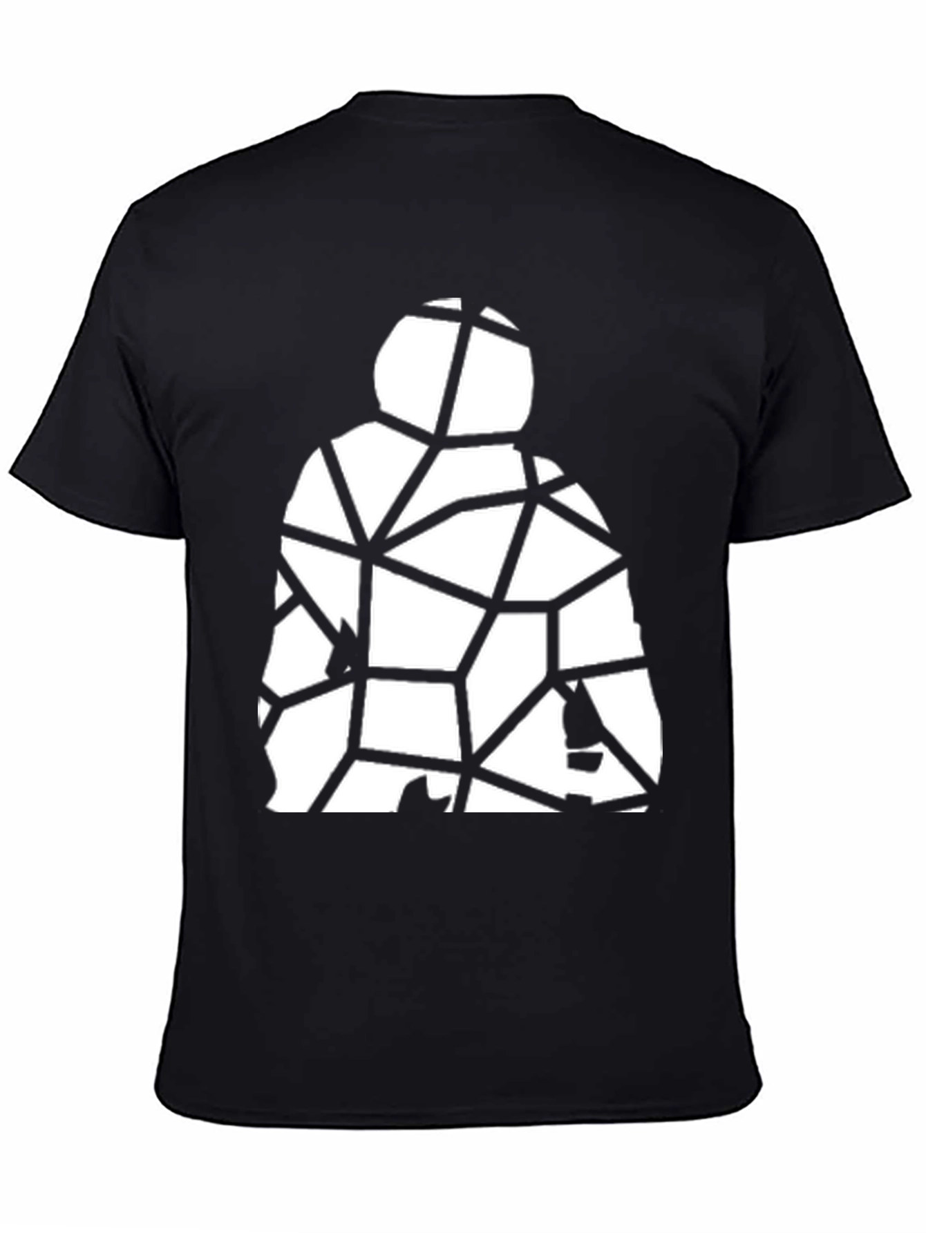 Geometric Abstract Man Graphic Tee - Black
