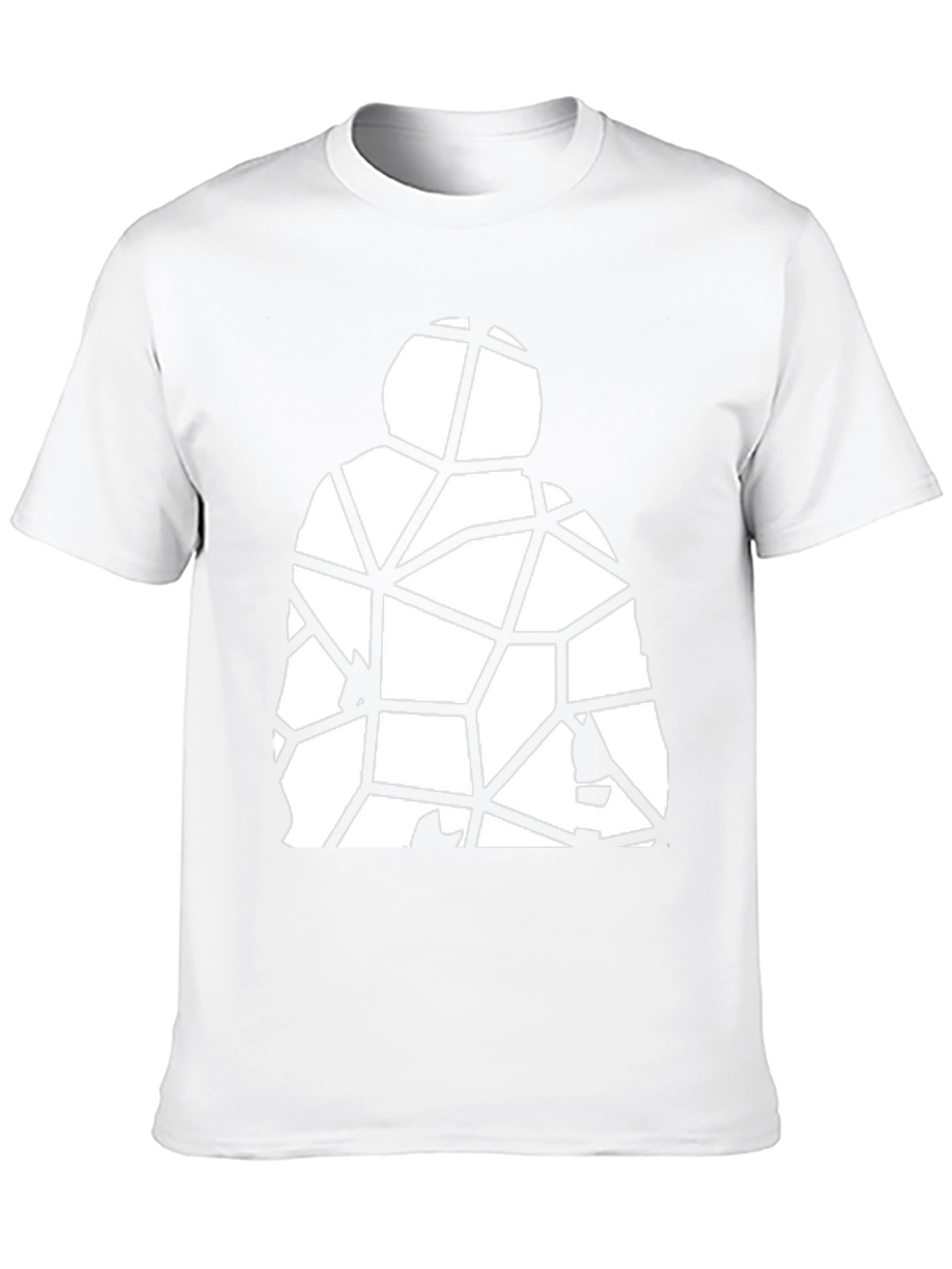 Geometric Abstract Man Graphic Tee - Black