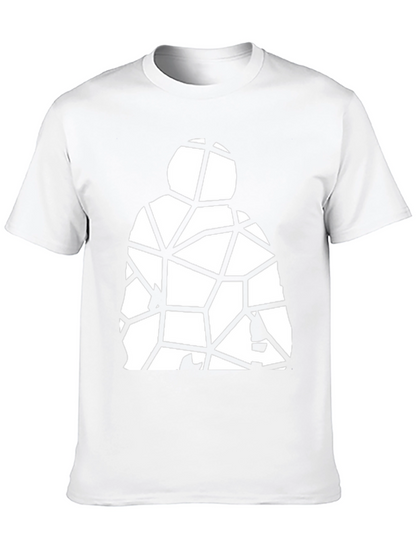Geometric Abstract Man Graphic Tee - Black