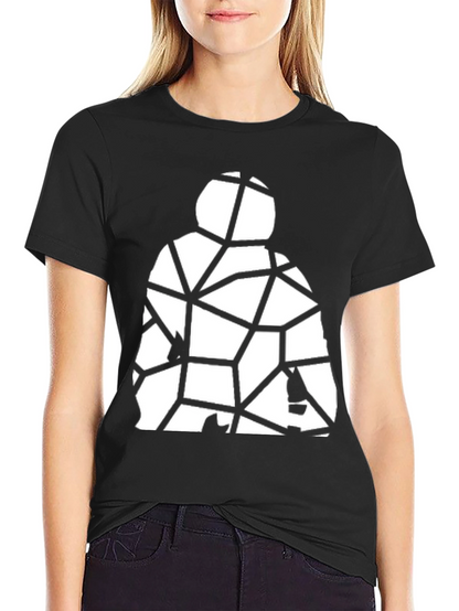Geometric Abstract Man Graphic Tee - Black