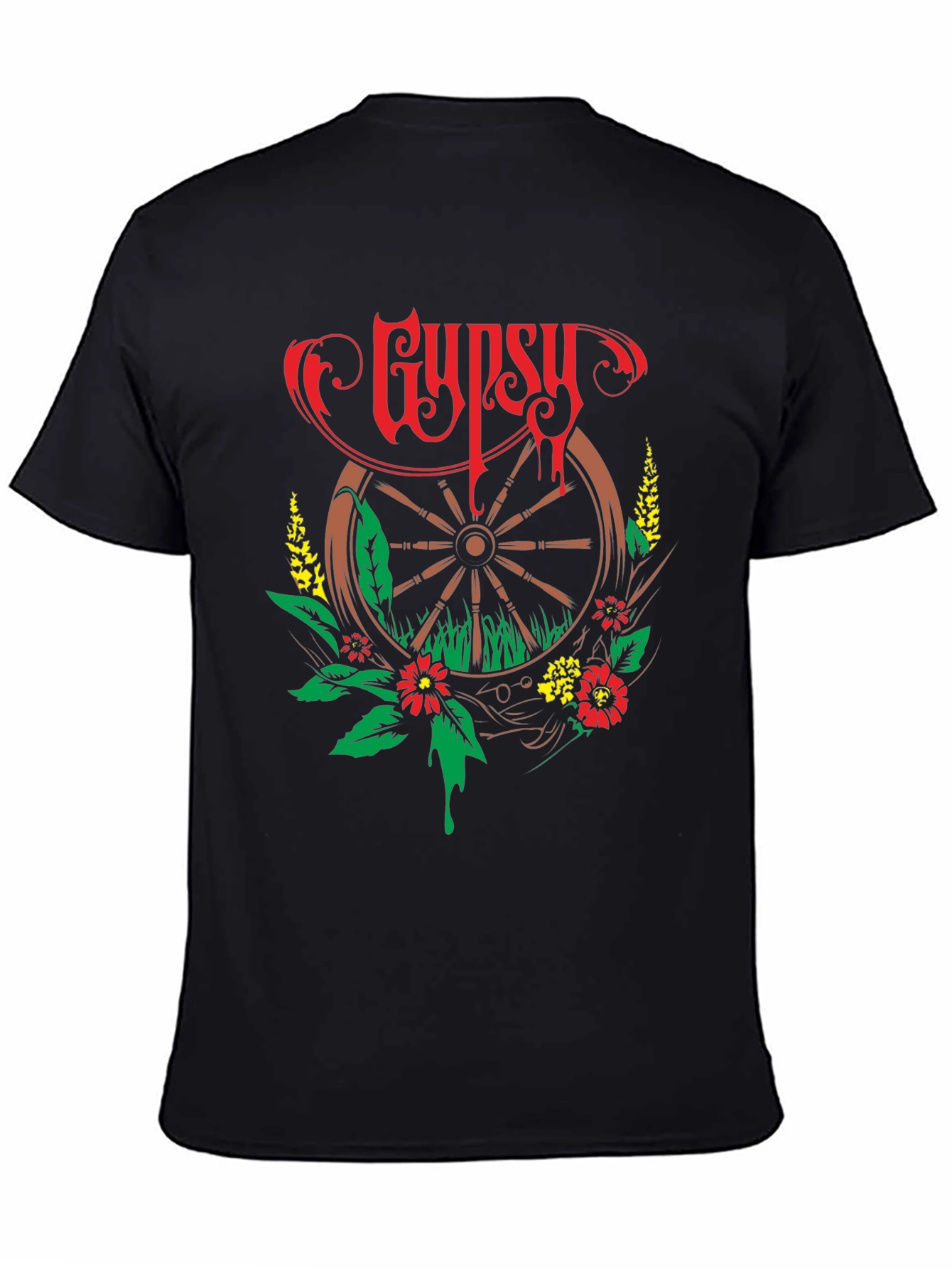Gypsy Wheel Floral Graphic T-Shirt