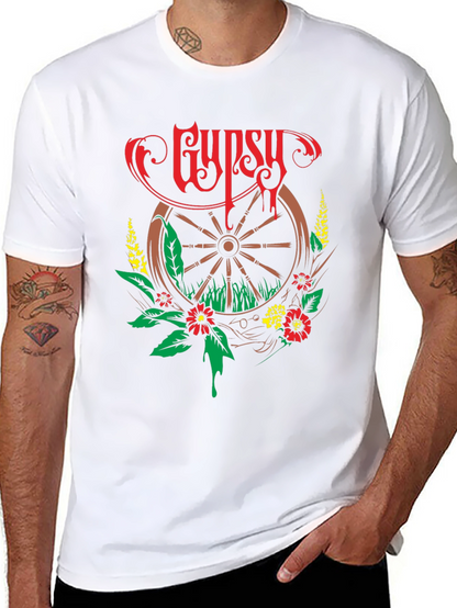 Gypsy Wheel Floral Graphic T-Shirt