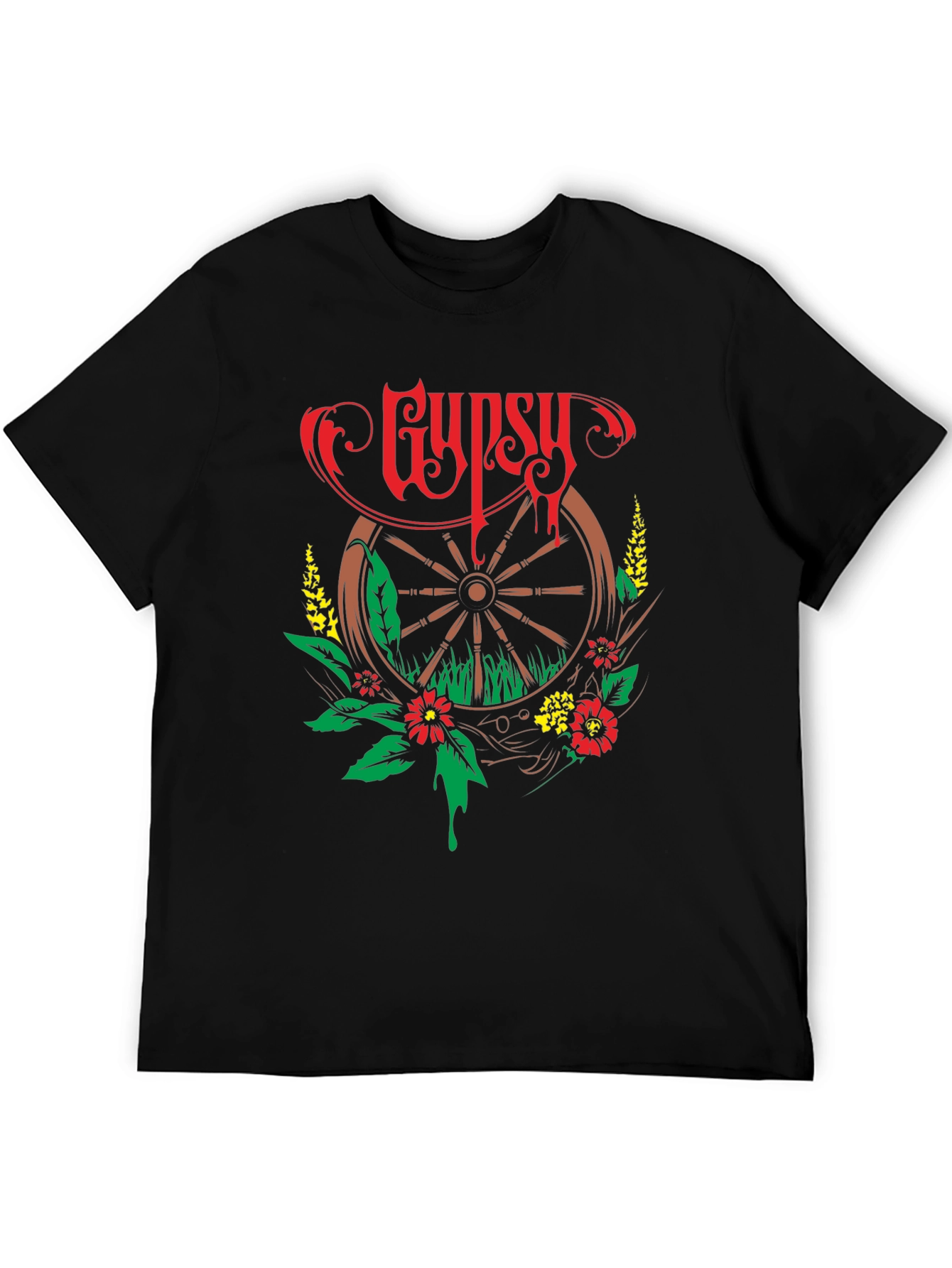 Gypsy Wheel Floral Graphic T-Shirt