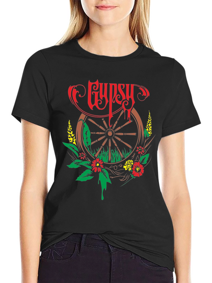 Gypsy Wheel Floral Graphic T-Shirt