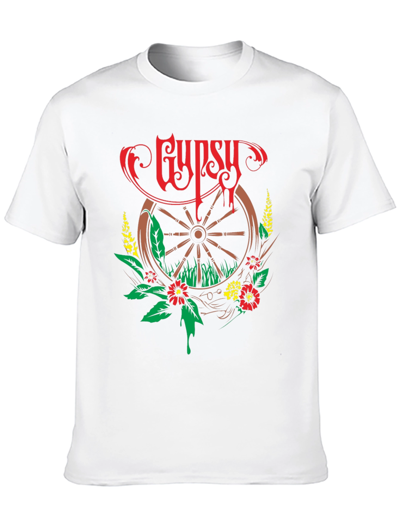 Gypsy Wheel Floral Graphic T-Shirt