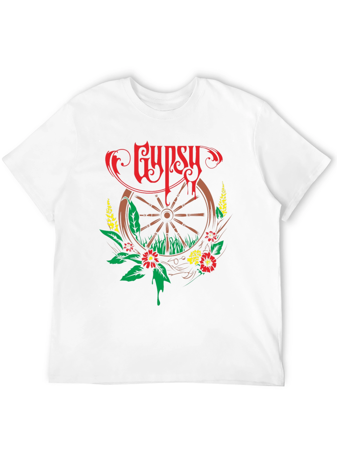 Gypsy Wheel Floral Graphic T-Shirt