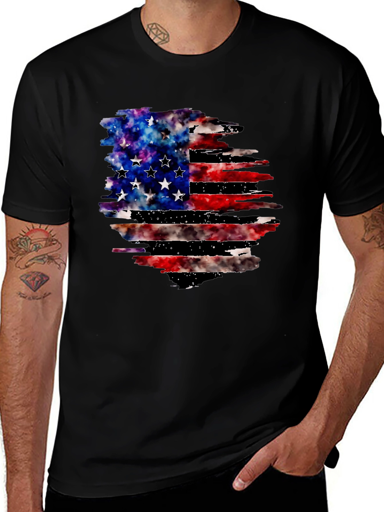 Distressed American Flag Graphic Tee