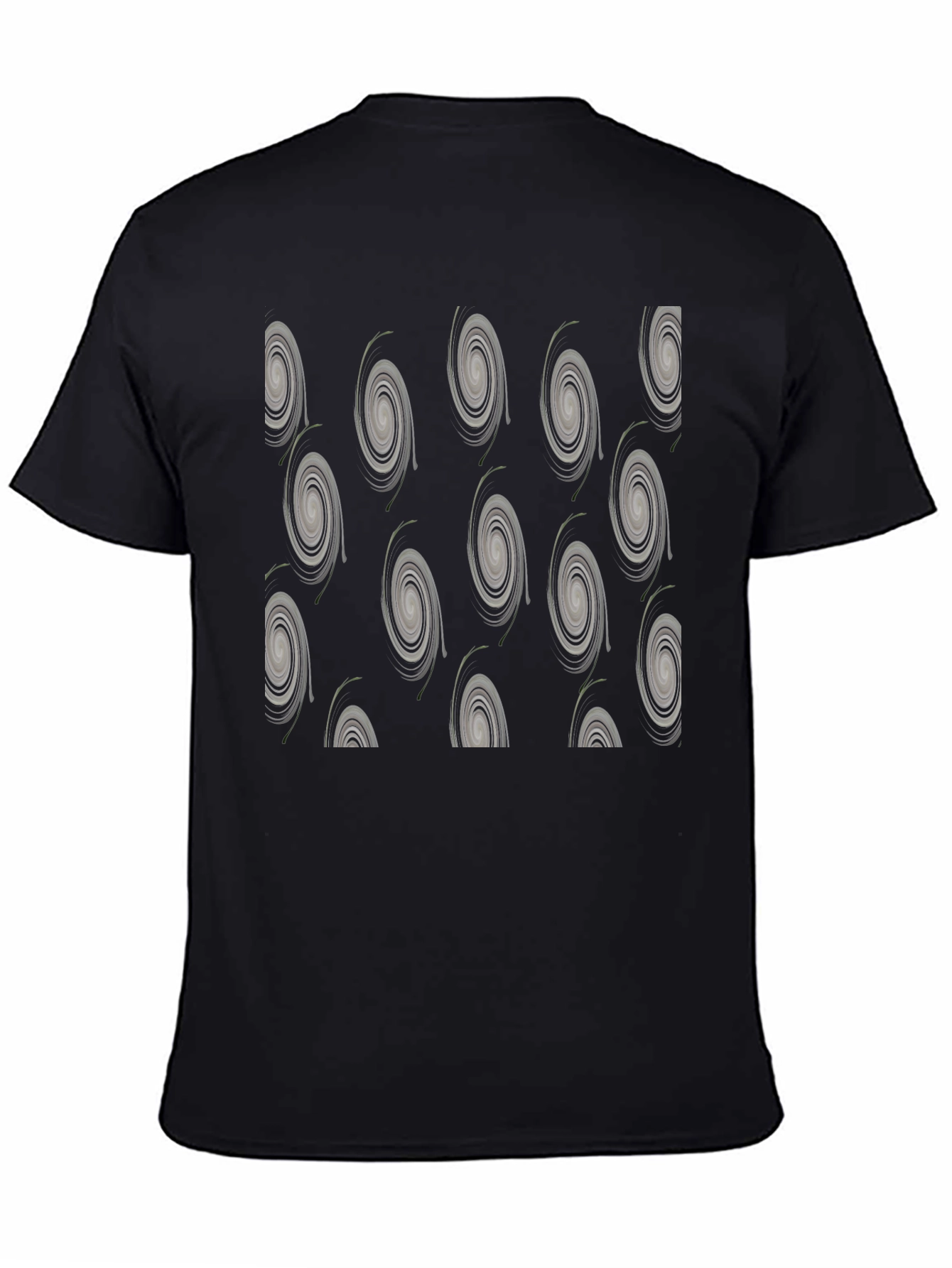 Modern Swirl Pattern Black T-Shirt