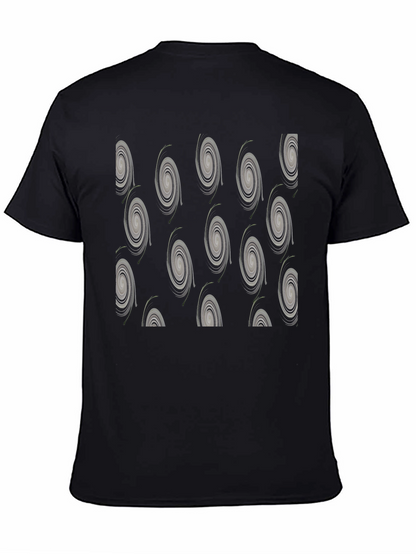 Modern Swirl Pattern Black T-Shirt
