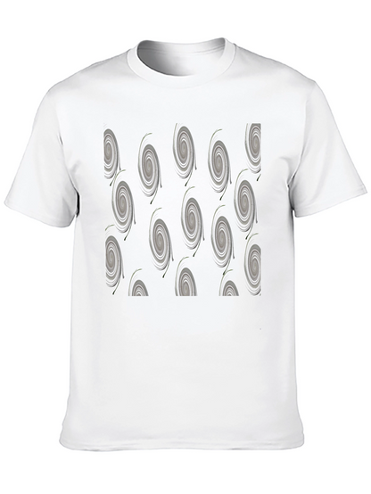 Modern Swirl Pattern Black T-Shirt