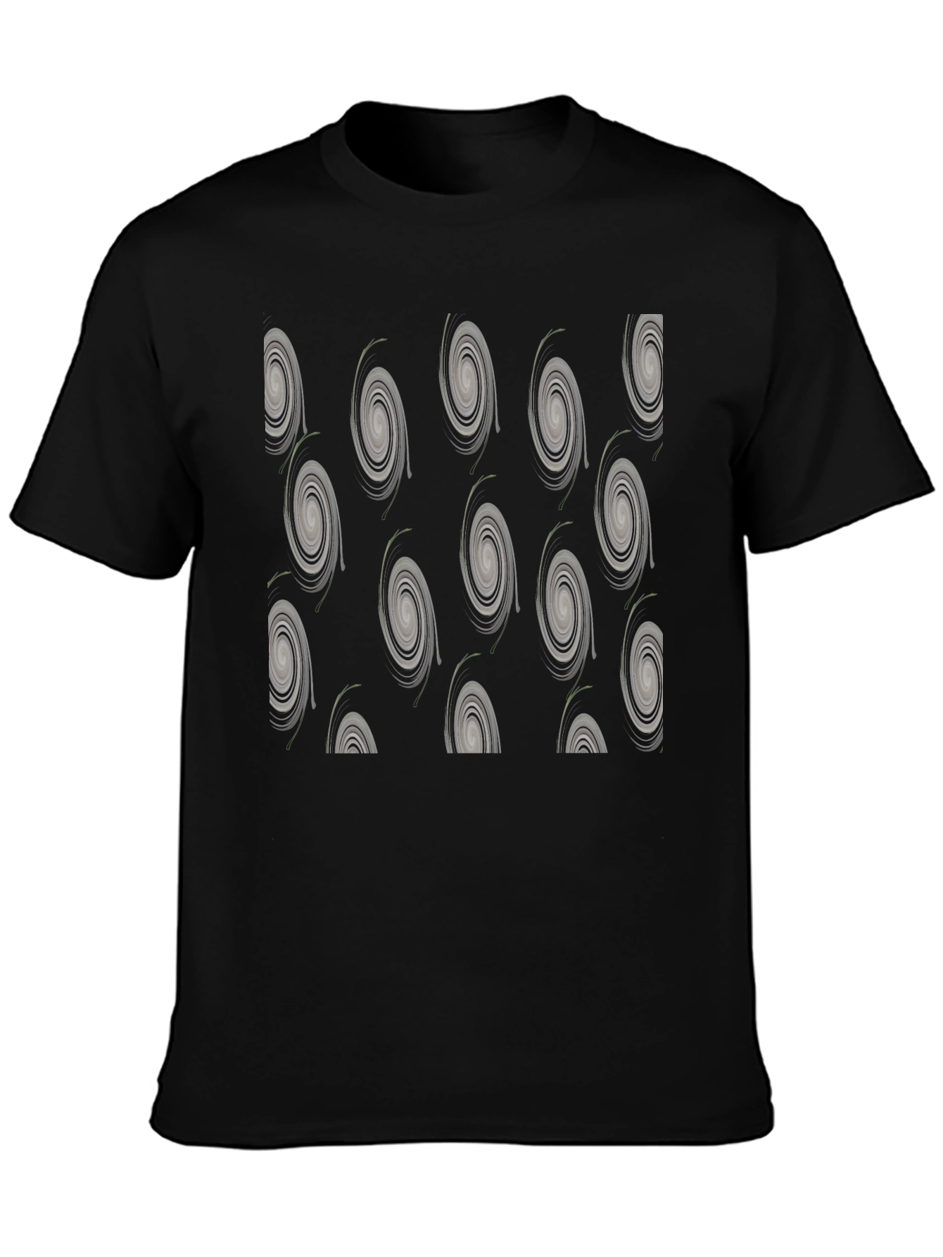 Modern Swirl Pattern Black T-Shirt