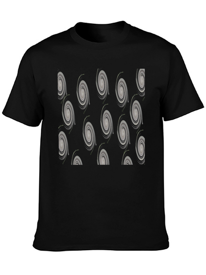 Modern Swirl Pattern Black T-Shirt