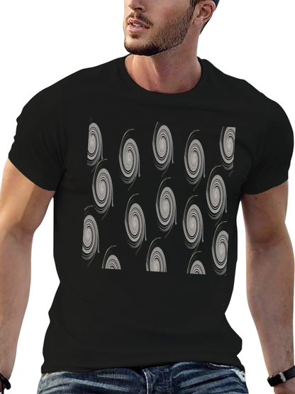 Modern Swirl Pattern Black T-Shirt