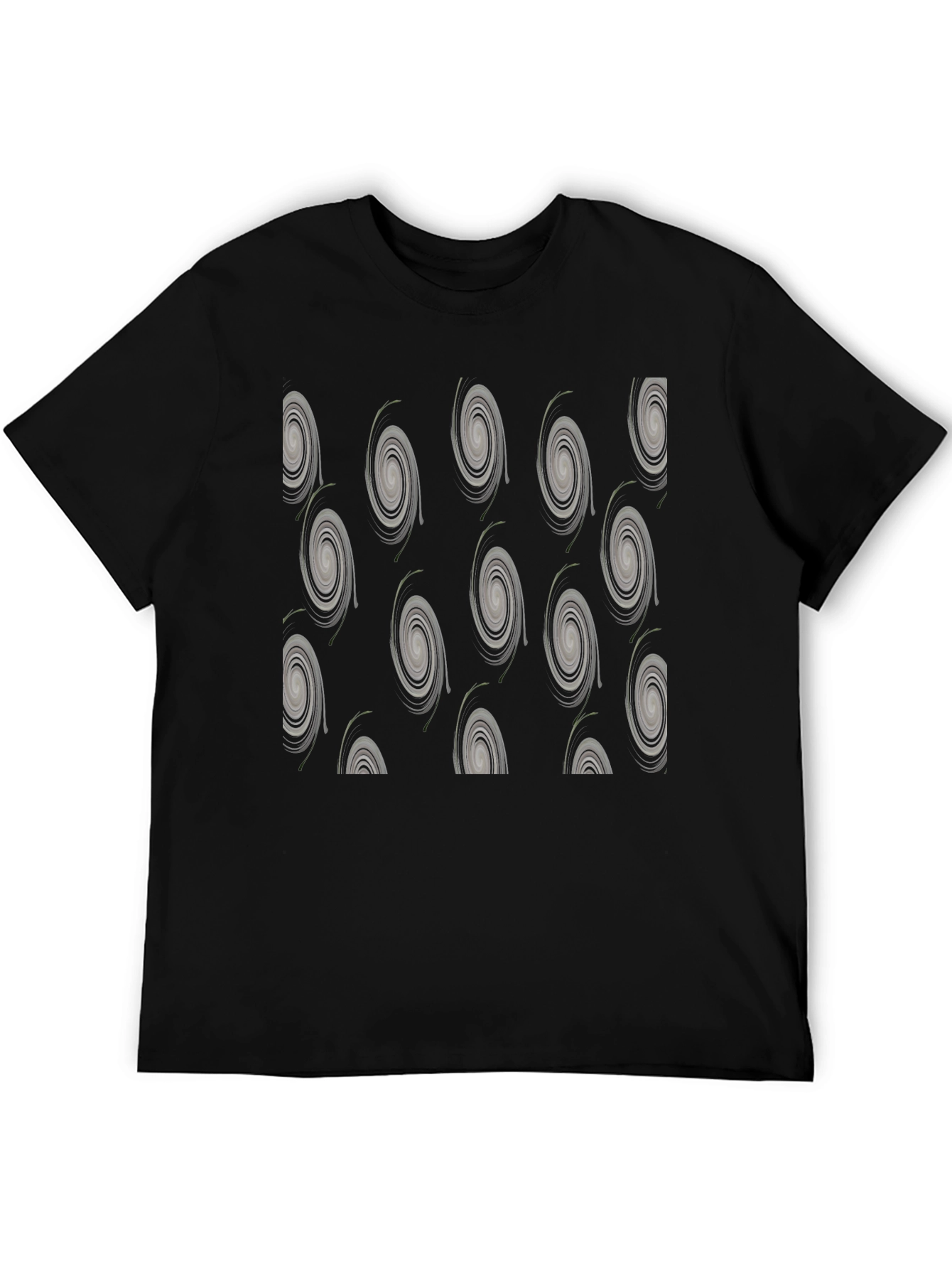 Modern Swirl Pattern Black T-Shirt