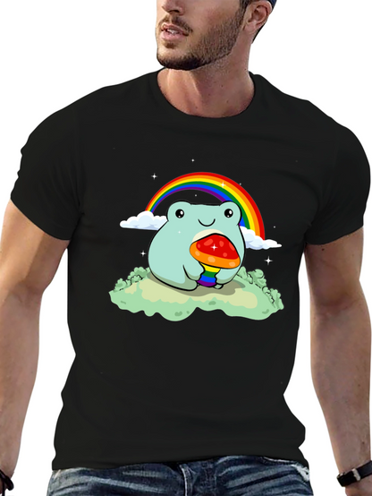 Frog Rainbow Mushroom Graphic Tee
