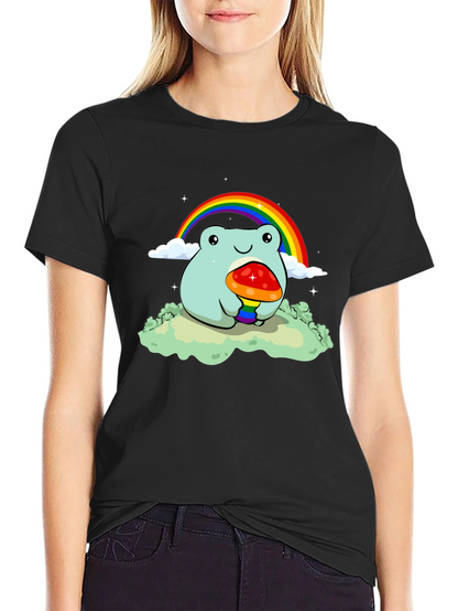 Frog Rainbow Mushroom Graphic Tee