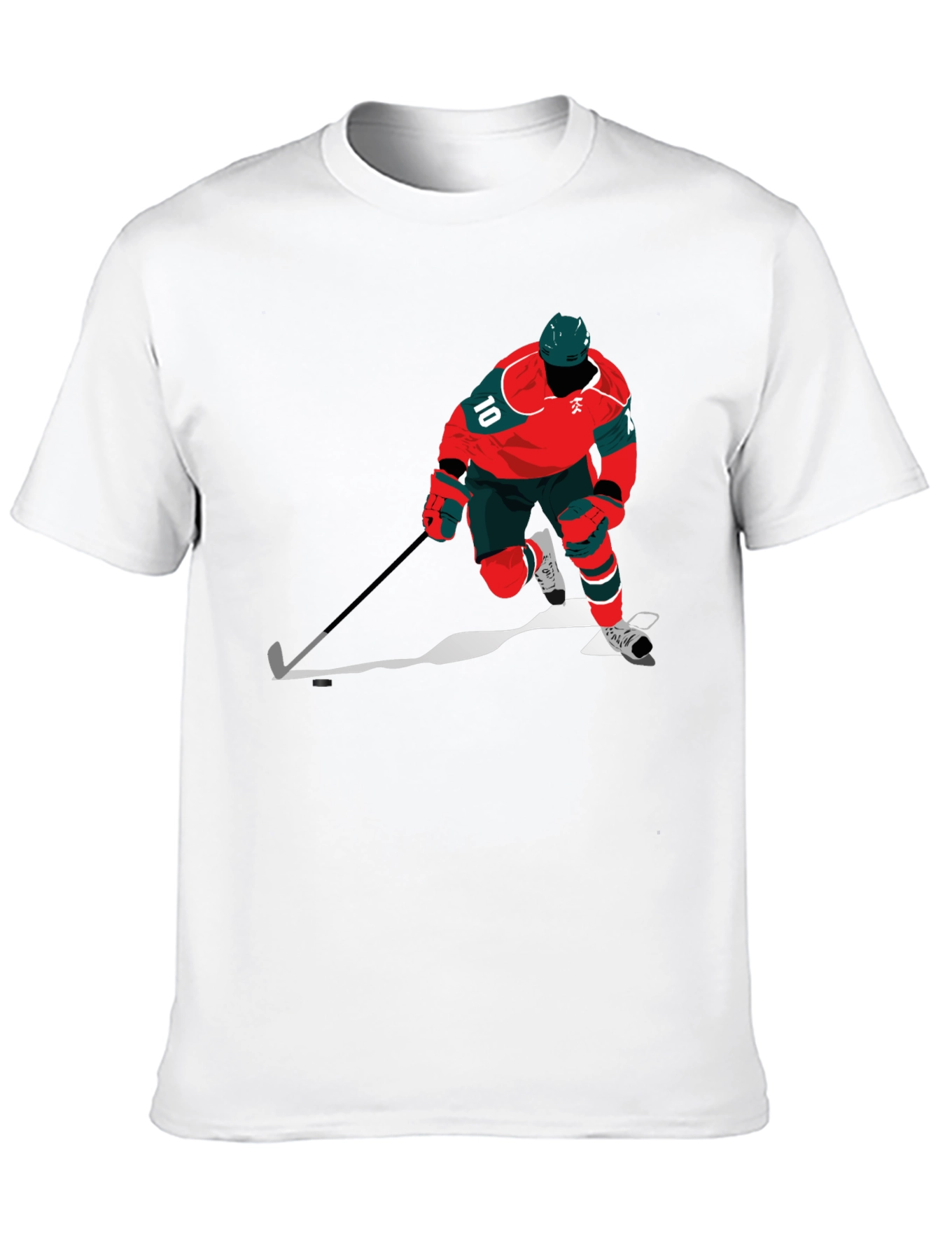 Hockey Player Graphic Tee - Black Cotton Blend