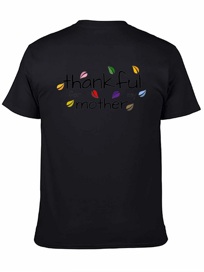 Thankful for My Mother Graphic T-Shirt - Black