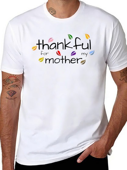 Thankful for My Mother Graphic T-Shirt - Black