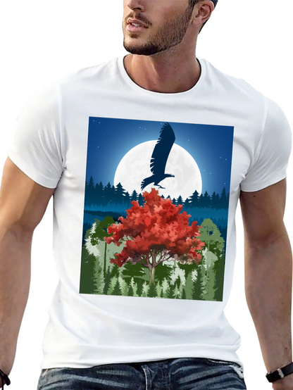 Eagle Moon Graphic Tee - Nature Inspired Design