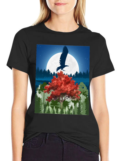 Eagle Moon Graphic Tee - Nature Inspired Design