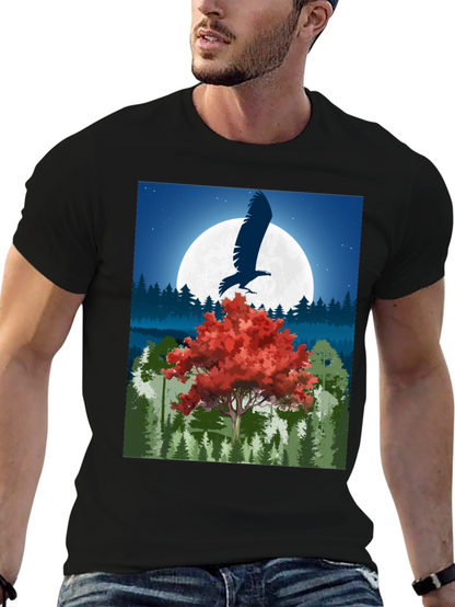 Eagle Moon Graphic Tee - Nature Inspired Design