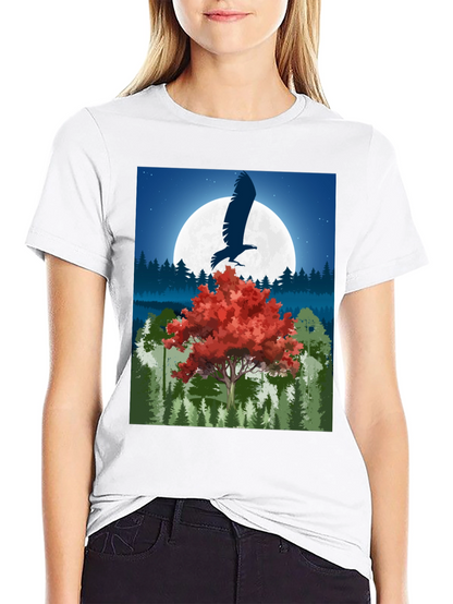 Eagle Moon Graphic Tee - Nature Inspired Design