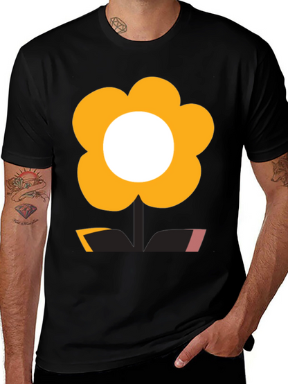 Funky Flower Power Tee - Black Graphic T-Shirt