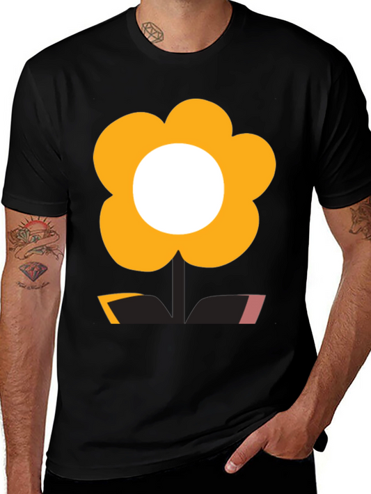Funky Flower Power Tee - Black Graphic T-Shirt